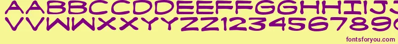 FanboyHardcore Font – Purple Fonts on Yellow Background