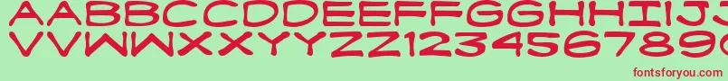FanboyHardcore Font – Red Fonts on Green Background