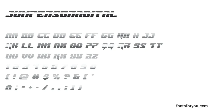 Шрифт Jumpersgradital – алфавит, цифры, специальные символы