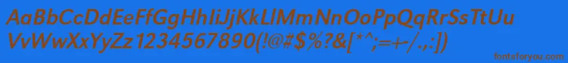 UrwgrotesktnarOblique Font – Brown Fonts on Blue Background