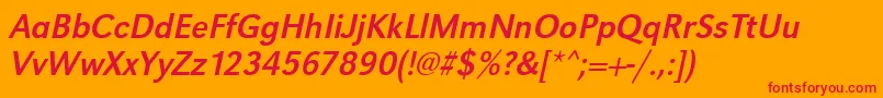 UrwgrotesktnarOblique Font – Red Fonts on Orange Background