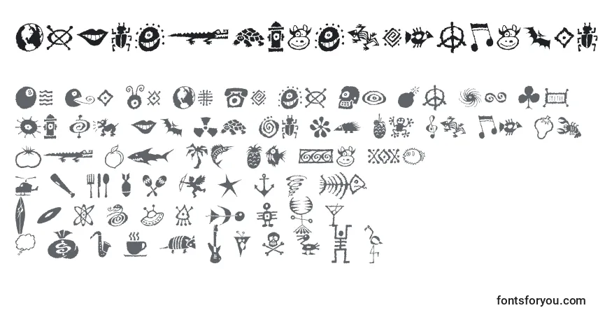 Czcionka DfMoFunkyFreshSymbolsLetPlain.1.0 – alfabet, cyfry, specjalne znaki