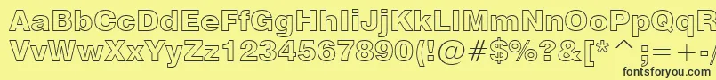 Swiss721BlackOutlineBt Font – Black Fonts on Yellow Background