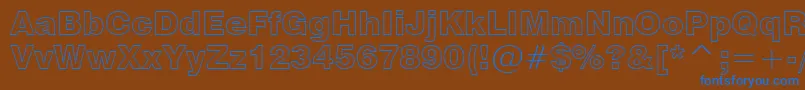 Swiss721BlackOutlineBt Font – Blue Fonts on Brown Background