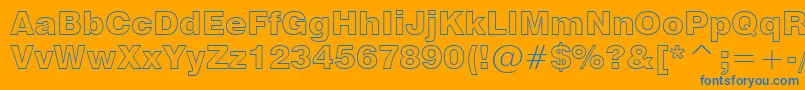 Swiss721BlackOutlineBt Font – Blue Fonts on Orange Background