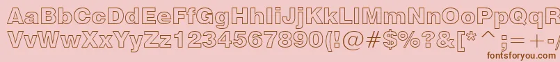 Swiss721BlackOutlineBt Font – Brown Fonts on Pink Background