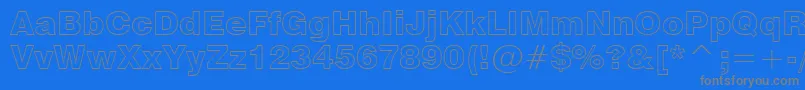 Swiss721BlackOutlineBt Font – Gray Fonts on Blue Background