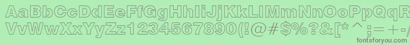 Swiss721BlackOutlineBt Font – Gray Fonts on Green Background