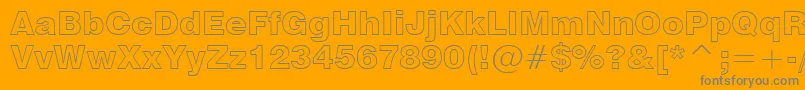 Swiss721BlackOutlineBt Font – Gray Fonts on Orange Background