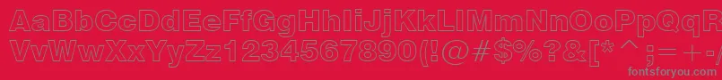 フォントSwiss721BlackOutlineBt – 赤い背景に灰色の文字