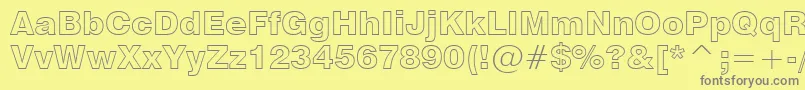 Swiss721BlackOutlineBt Font – Gray Fonts on Yellow Background