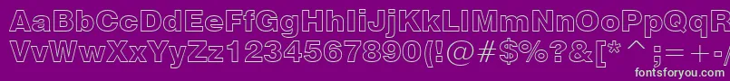 Swiss721BlackOutlineBt Font – Green Fonts on Purple Background