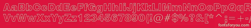 Swiss721BlackOutlineBt Font – Green Fonts on Red Background