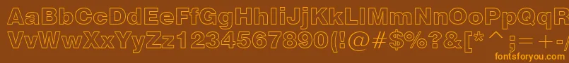 Swiss721BlackOutlineBt Font – Orange Fonts on Brown Background