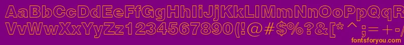 Swiss721BlackOutlineBt Font – Orange Fonts on Purple Background