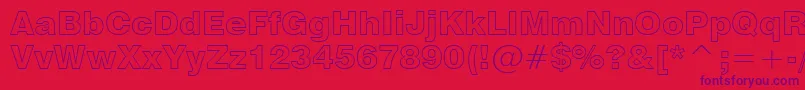 Swiss721BlackOutlineBt Font – Purple Fonts on Red Background