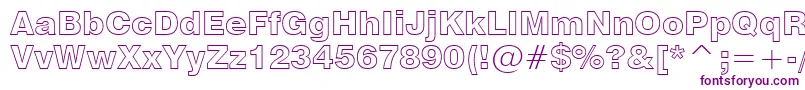 Swiss721BlackOutlineBt Font – Purple Fonts on White Background