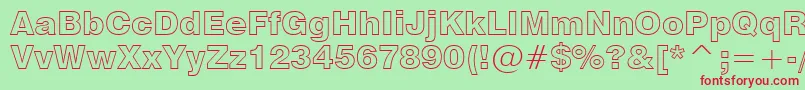 Swiss721BlackOutlineBt Font – Red Fonts on Green Background