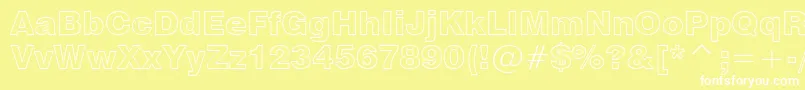 Swiss721BlackOutlineBt Font – White Fonts on Yellow Background