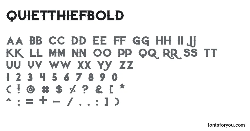 Quietthiefbold (57049)-fontti – aakkoset, numerot, erikoismerkit
