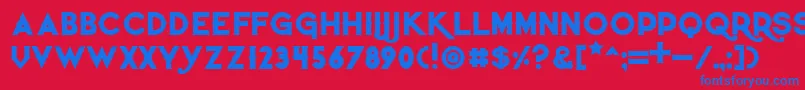 Czcionka Quietthiefbold – niebieskie czcionki na czerwonym tle