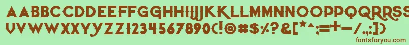 フォントQuietthiefbold – 緑の背景に茶色のフォント