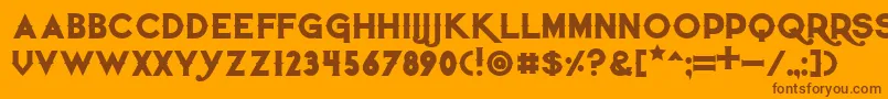 フォントQuietthiefbold – オレンジの背景に茶色のフォント