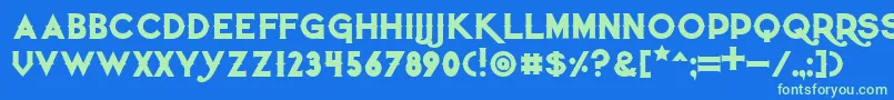 Czcionka Quietthiefbold – zielone czcionki na niebieskim tle