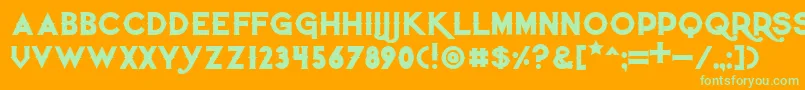 Quietthiefbold Font – Green Fonts on Orange Background