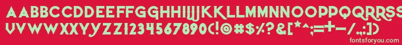 フォントQuietthiefbold – 赤い背景に緑の文字