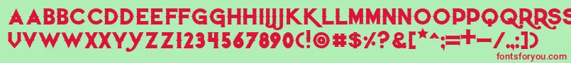 Czcionka Quietthiefbold – czerwone czcionki na zielonym tle