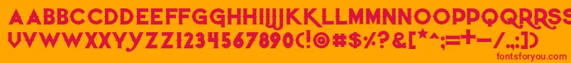 Czcionka Quietthiefbold – czerwone czcionki na pomarańczowym tle