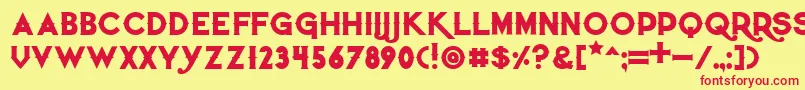 Czcionka Quietthiefbold – czerwone czcionki na żółtym tle