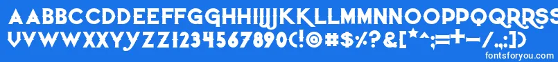 Czcionka Quietthiefbold – białe czcionki na niebieskim tle