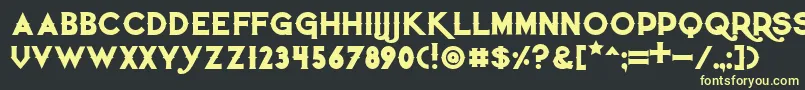 フォントQuietthiefbold – 黒い背景に黄色の文字