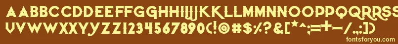 Czcionka Quietthiefbold – żółte czcionki na brązowym tle