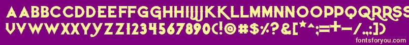 Fonte Quietthiefbold – fontes amarelas em um fundo roxo