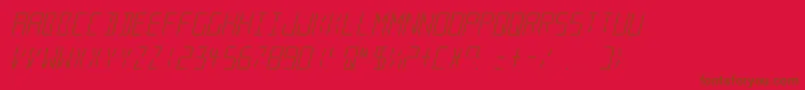 LedRealItalic Font – Brown Fonts on Red Background