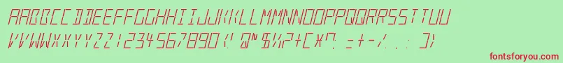 LedRealItalic Font – Red Fonts on Green Background