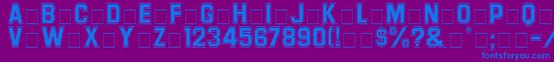 LetterSweaterSansoutlineSsi Font – Blue Fonts on Purple Background