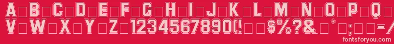 LetterSweaterSansoutlineSsi Font – Pink Fonts on Red Background