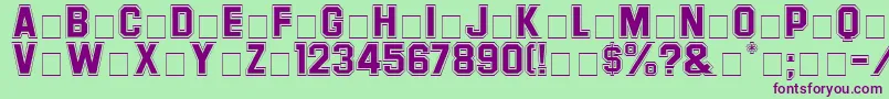 LetterSweaterSansoutlineSsi Font – Purple Fonts on Green Background
