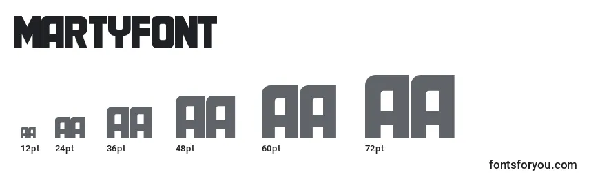 MartyFont Font Sizes