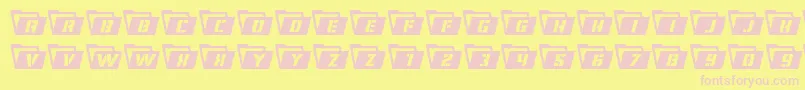 Czcionka Eyesonly – różowe czcionki na żółtym tle