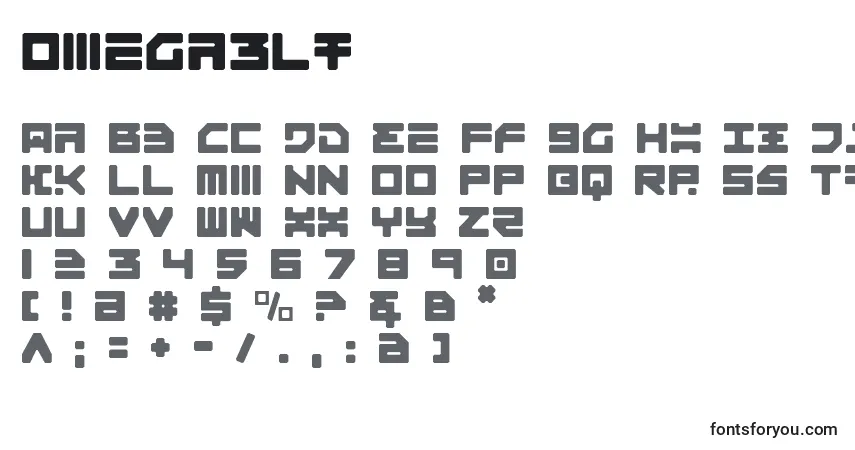 Czcionka Omega3lt – alfabet, cyfry, specjalne znaki