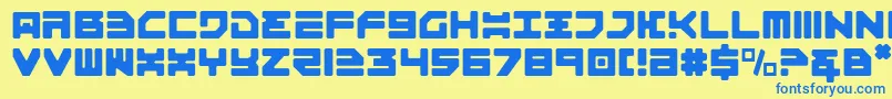 Omega3lt Font – Blue Fonts on Yellow Background