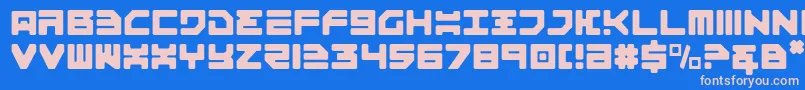 Omega3lt Font – Pink Fonts on Blue Background