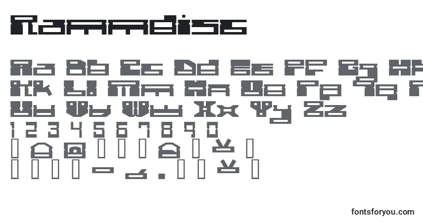 Schriftart Rammdisc – Alphabet, Zahlen, spezielle Symbole