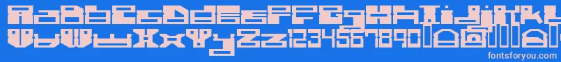 Rammdisc-fontti – vaaleanpunaiset fontit sinisellä taustalla