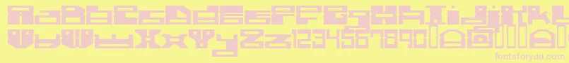 Rammdisc Font – Pink Fonts on Yellow Background